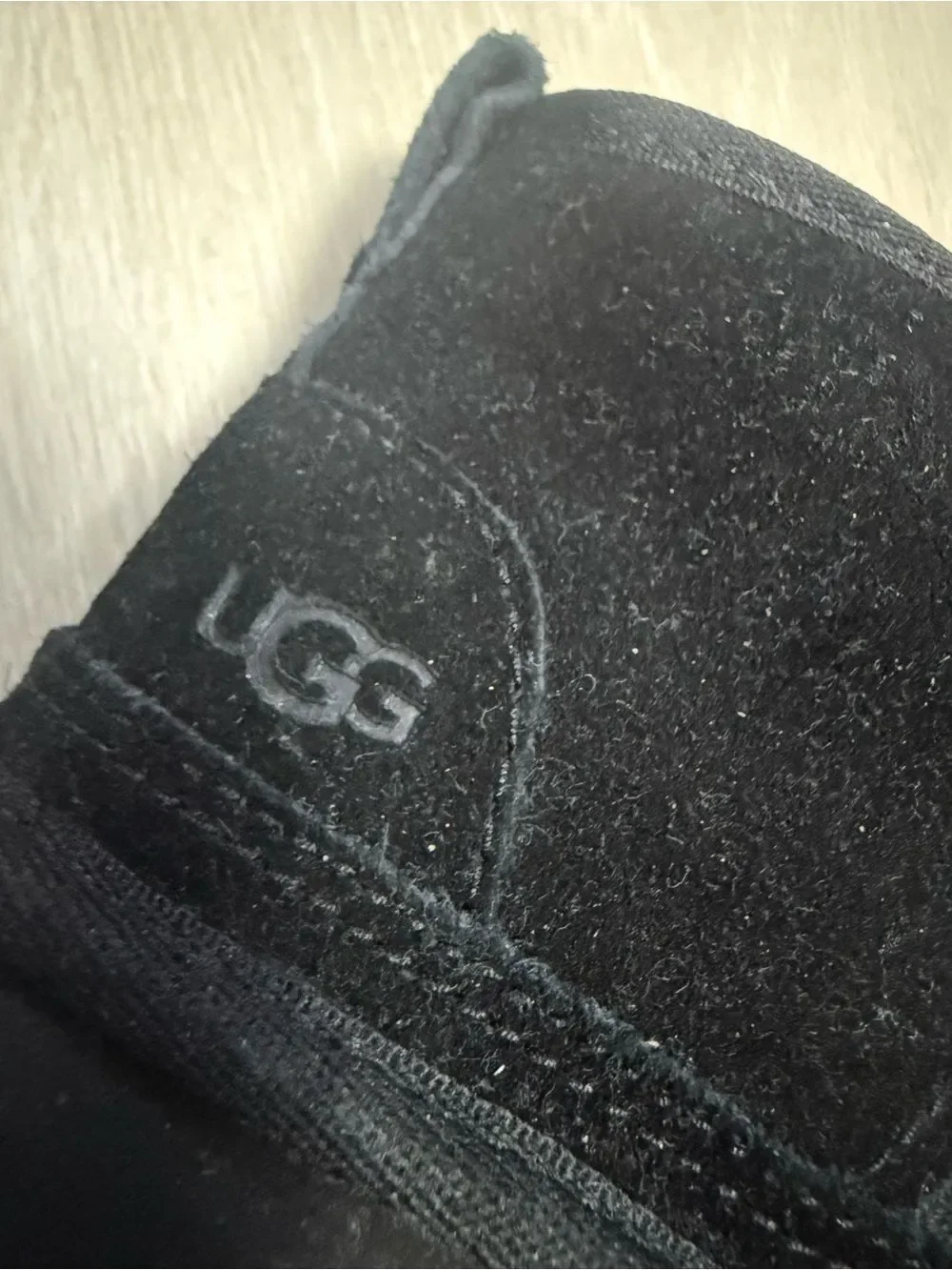 New UGG Kids Black Suede Lace-Up zip up Ankle Boot Us size 7